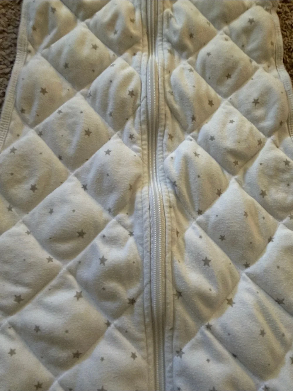 Quilted Star Sleep Sack - Cream with Silver Stars